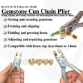 Parallel action pliers with 5 brass heads for gemstone cup chain, sizes 6 to 14mm.

