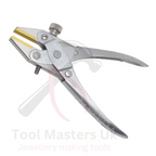 Jewelry tool: flat nose pliers with brass-lined jaw and parallel grip.

