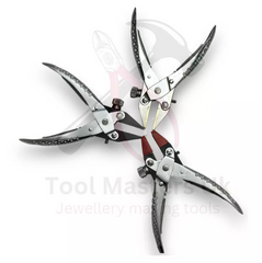 Parallel flat nose pliers with adjustable stop for precision crafting.

