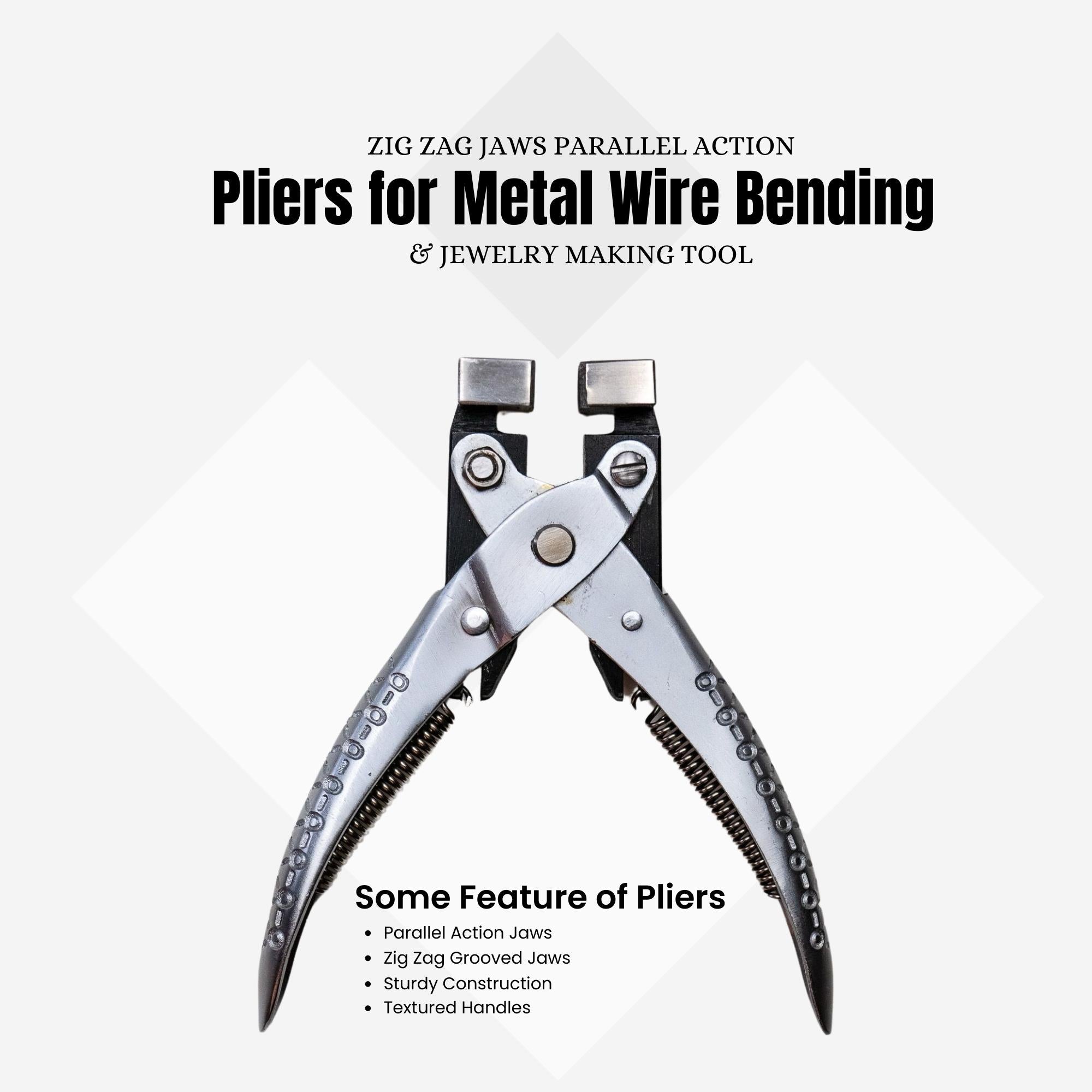 Parallel zig-zag pliers for detailed jewelry making and metal