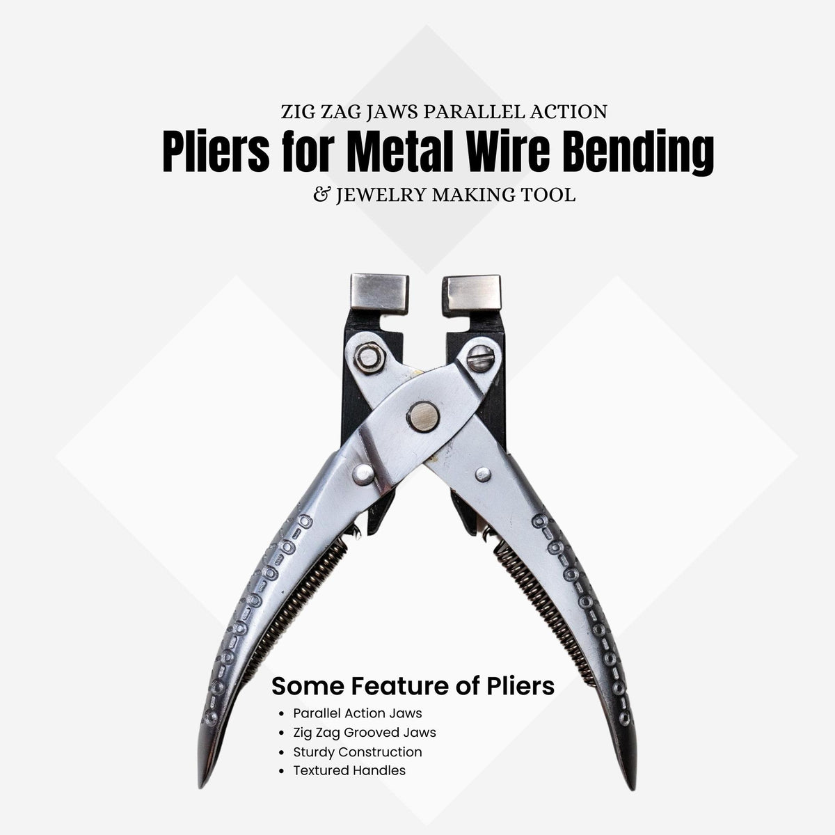 Parallel zig-zag pliers for detailed jewelry making and metal
