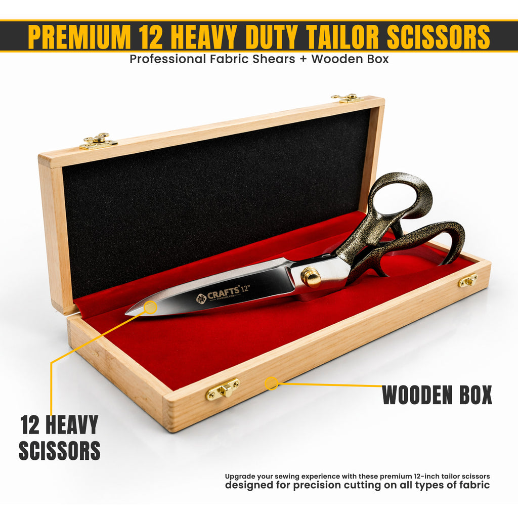 Premium 12 inch fabric and leather shears