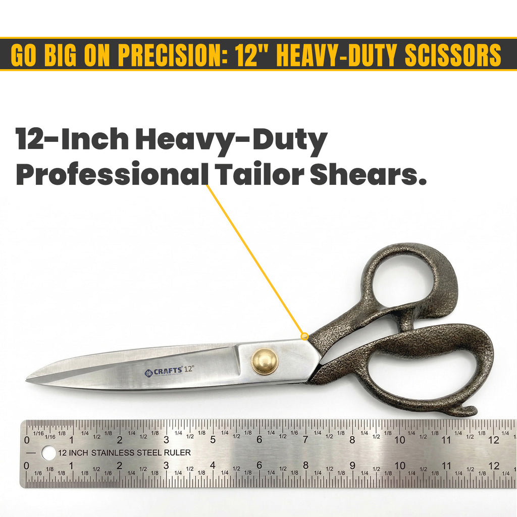 Premium 12 inch tailor scissors cutting fabric