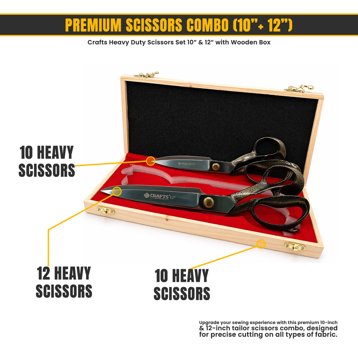Premium 10 and 12 inch fabric and leather shears