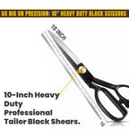 All black tailor scissors cutting fabric