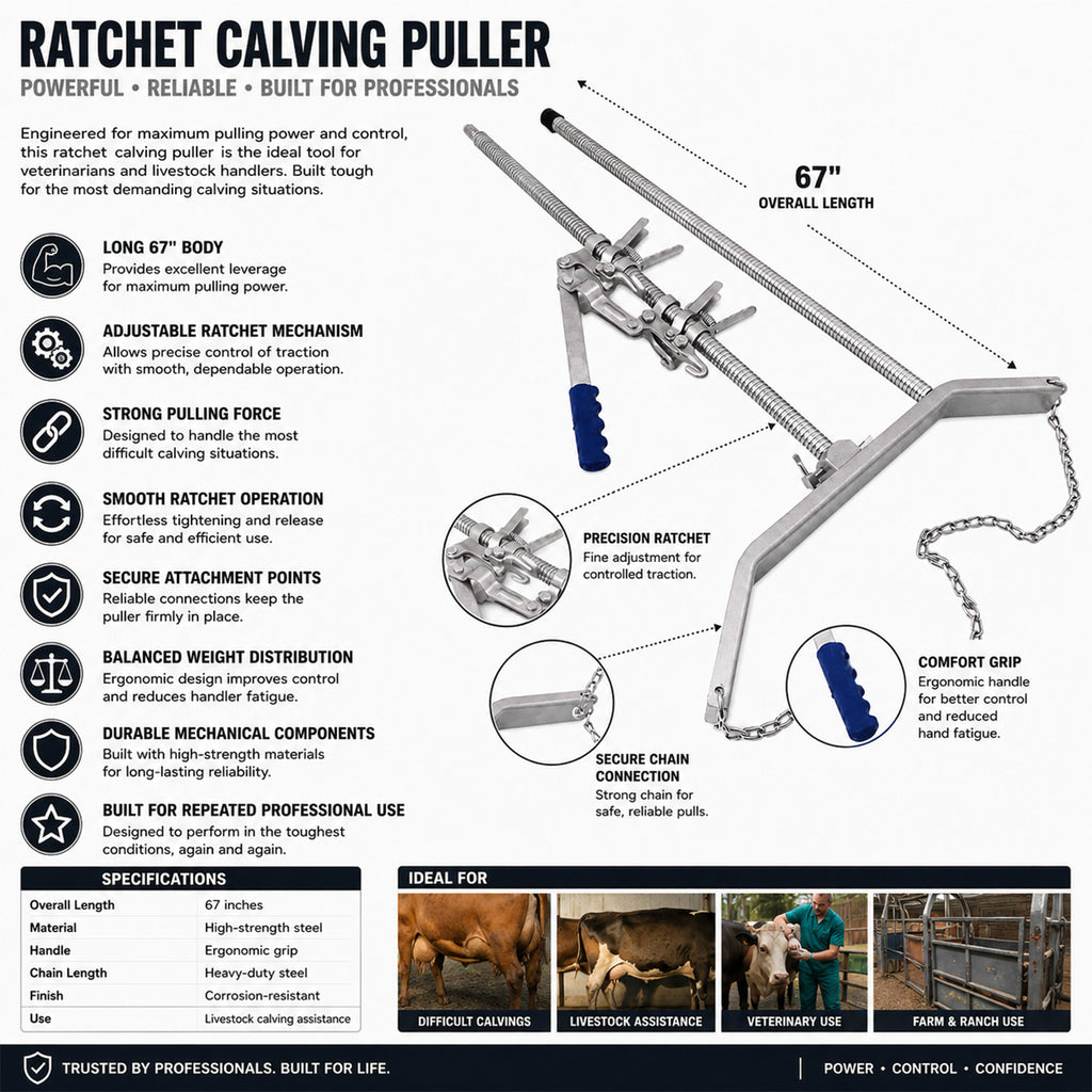 66 inch ratchet calf puller – view 7
