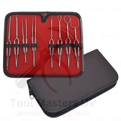 Cross Locking Soldering Fiber Tweezers kit of 8 Stainless steel jewellery tools