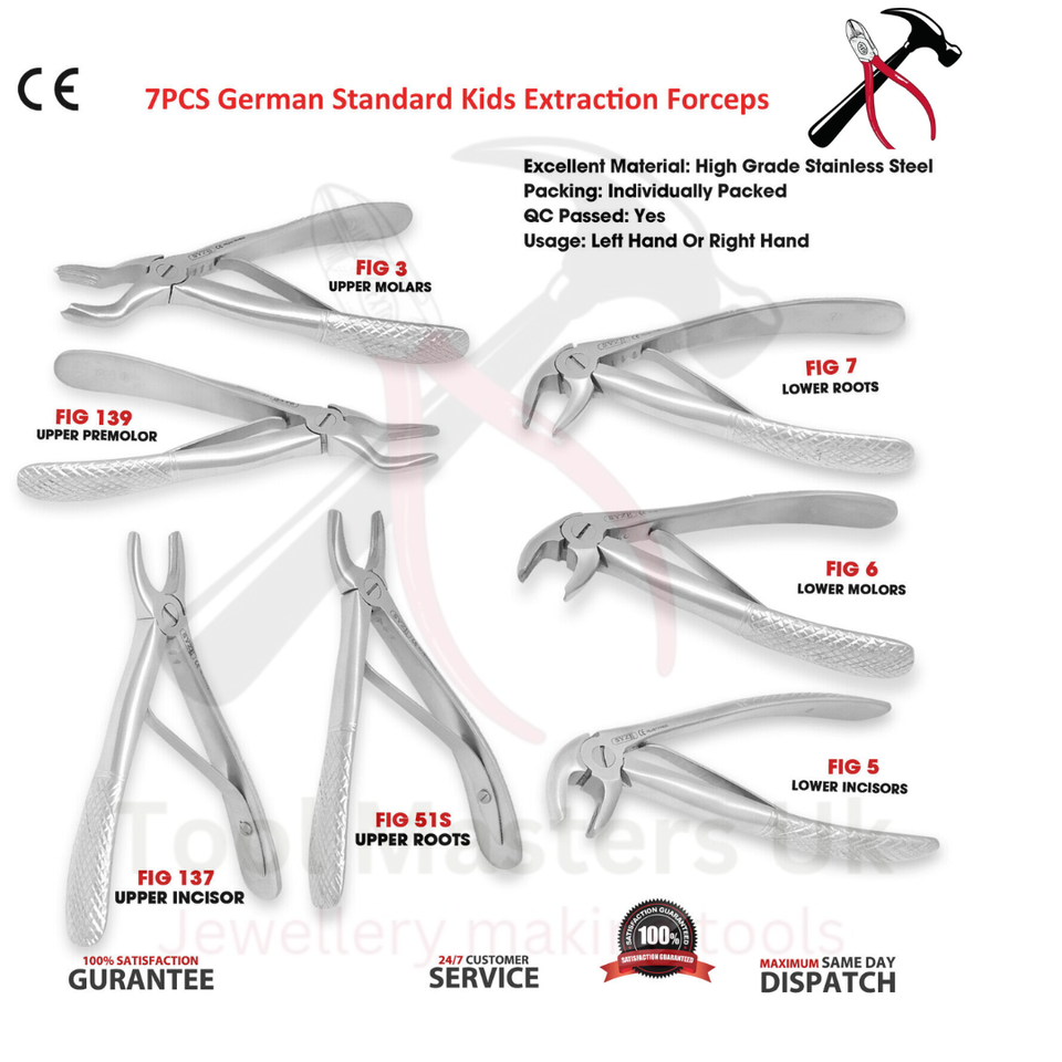 Dental Pediatric Extraction Upper/Lower Molar Root Forceps Set For chi
