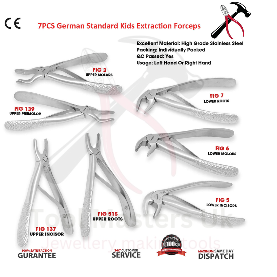 Dental Pediatric Extraction Upper/Lower Molar Root Forceps Set For children