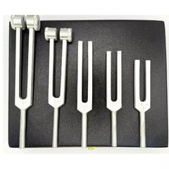 Tuning Fork Set of 5 for Healing, Vibration Therapy, Chakra Balancing with Box