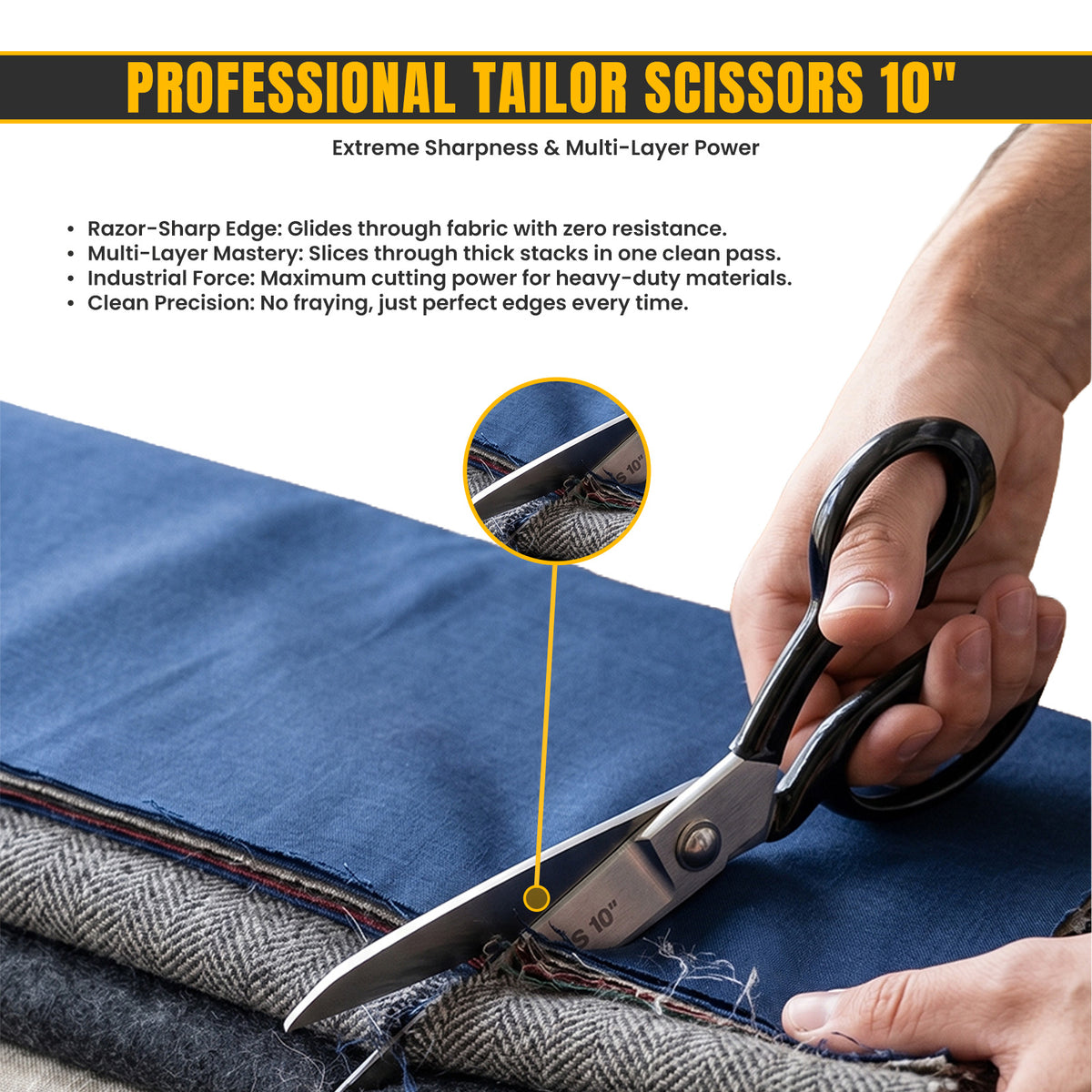 Heavy duty 10 inch grip handle shears side view