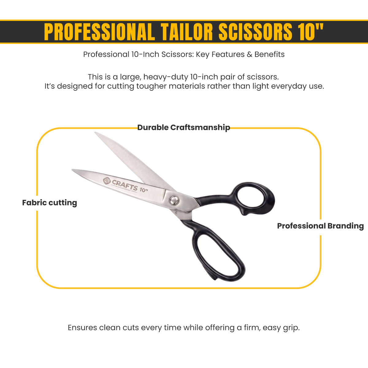 10 inch dressmaking scissors with comfort grip