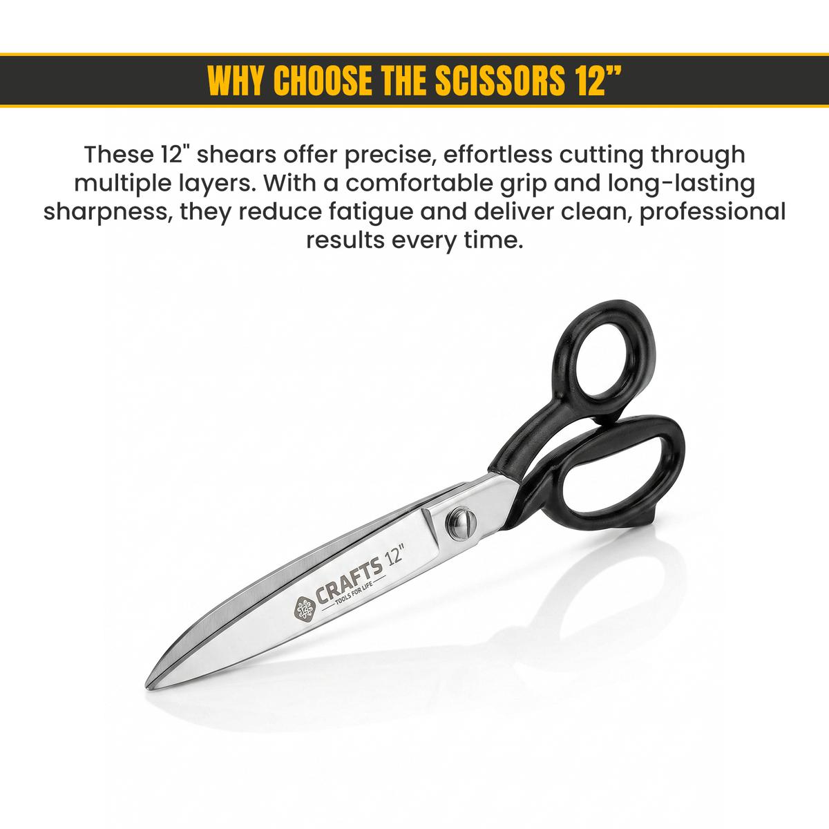 12 inch grip handle sewing scissors by Tools Master UK