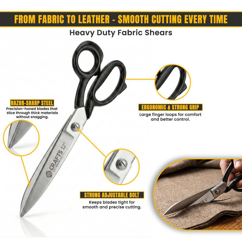 Stainless steel blades on 12 inch grip handle scissors