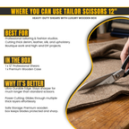 Ergonomic grip handle on 12 inch sewing shears