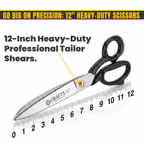 12 inch grip handle scissors cutting fabric