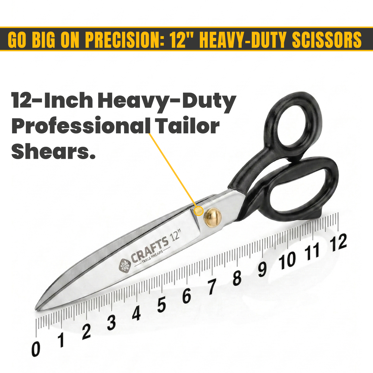12 inch grip handle scissors cutting fabric