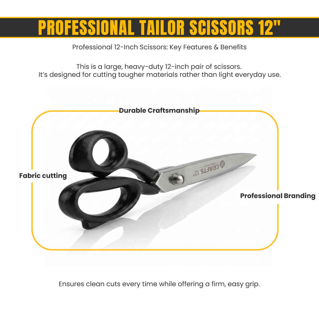 12 inch dressmaking scissors with comfort grip