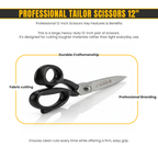 12 inch dressmaking scissors with comfort grip