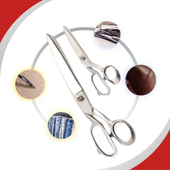 "Heavy-duty sewing scissors with ergonomic handle