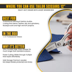 Right-handed 12 inch tailor scissors handle