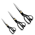 NS Crafts 3 piece all black tailor scissors set 8, 10 and 12 inch