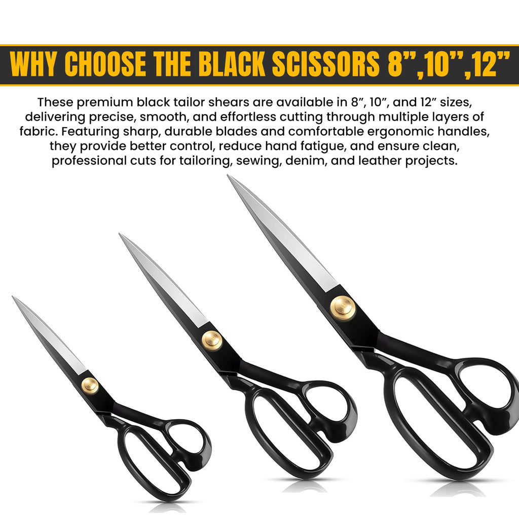 All black tailor scissors set by Tools Master UK