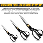 All black tailor scissors set by Tools Master UK