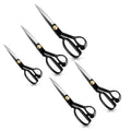 NS Crafts 5 piece all black tailor scissors set 8 to 12 inch