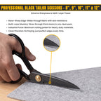 All black tailor scissors set for fabric and leather
