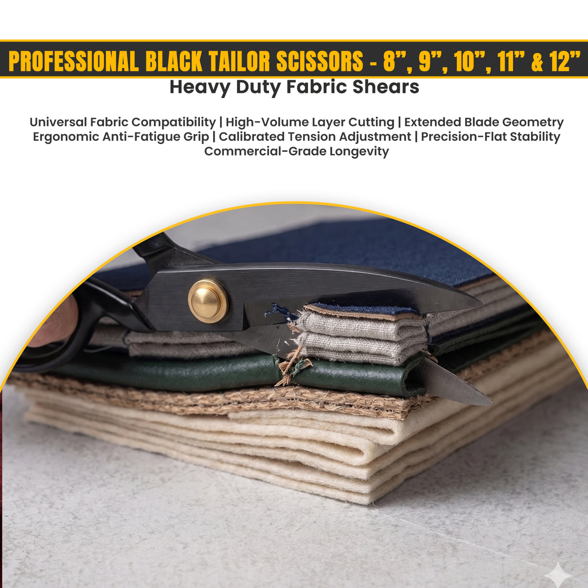 5 piece black upholstery and sewing shears