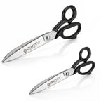 NS Crafts 8 and 10 inch tailor scissors set with black handles