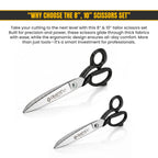 Black handle tailor scissors set by Tools Master UK