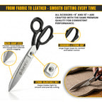 Stainless steel blades on black handle tailor shears