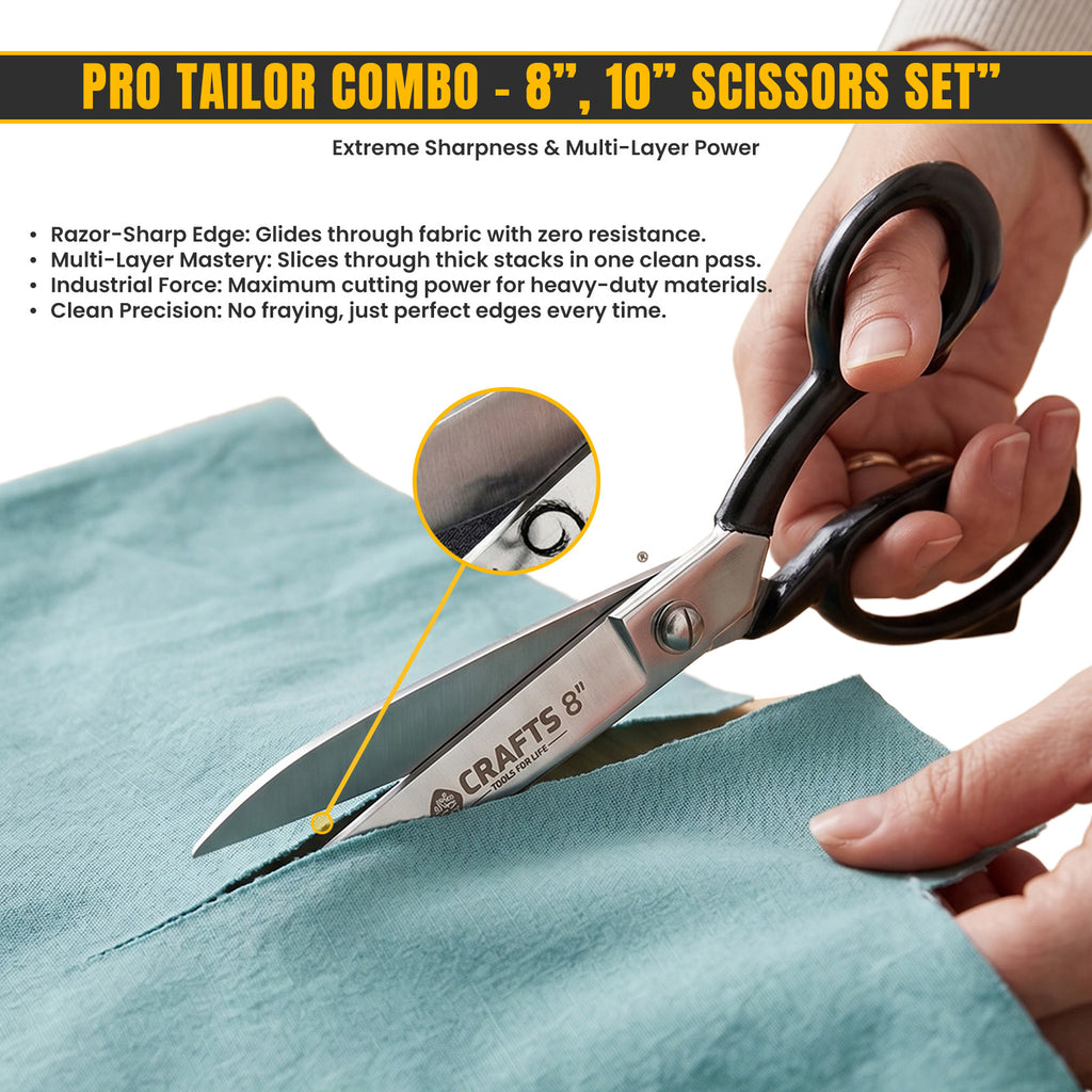 8 inch black handle sewing scissors