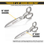 8 and 10 inch tailor scissors set for fabric, leather and upholstery